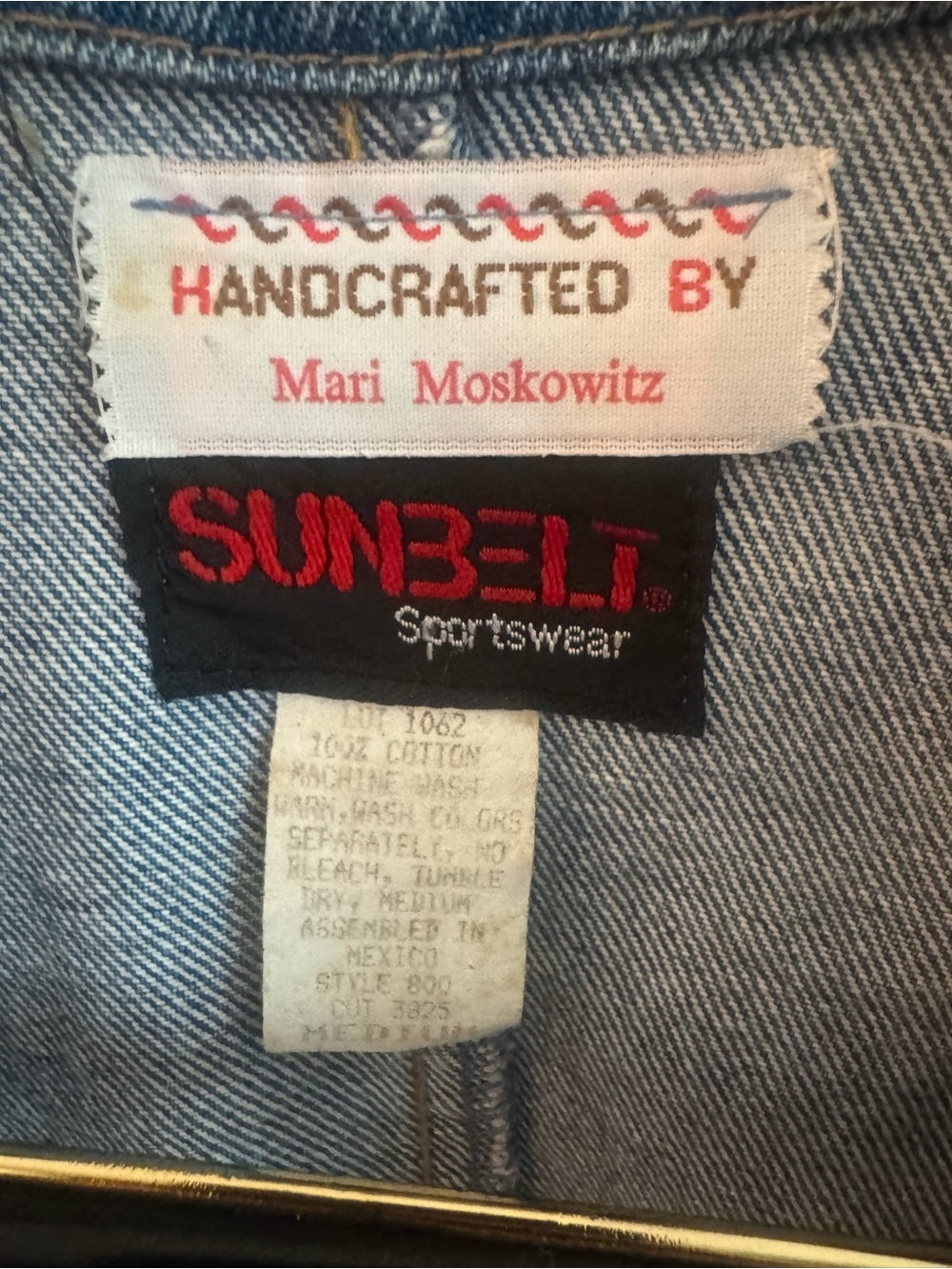 Vintage Sunbelt Custom Hand Puff Painted Floral Denim Jacket Wearable Art - Picture 10 of 17